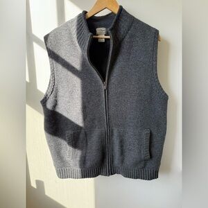 LL BEAN Rag Lambswool Sherpa Fleece Sweater Vest Grandpa Rugged Gorpcore Wool L